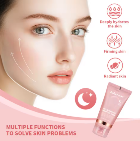 Lakerain Collagen Night Wrapping Mask Elasticity Hydration Care Reduces Sagging & Dullness Hydrolyzed Collagen For Glowing Skin