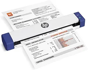 HP Small USB Document & Photo Scanner for Portable 1-Sided Sheetfed Digital Scanning, Model HPPS100, for Home, Office & Business, PC and Mac Compatible, HP WorkScan Software Included