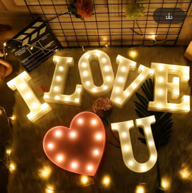 Luminous Number Lamp Alphabet Letter LED Lights Birthday Valentine's Day Wedding Party Decor 0-9 Digital A-Z Letters Night Light
