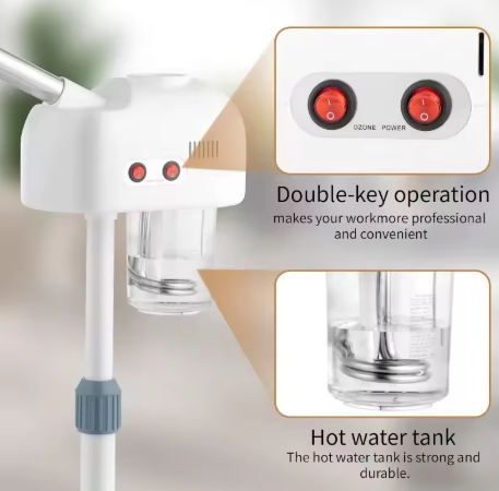 2 in 1 Facial Steamer with 5X Magnification Light, Deep Cleaning for Personal Skin Care, Professional Beautician Steamer