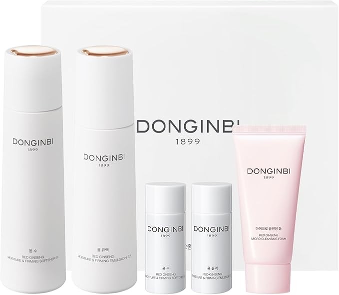 Donginbi Red Ginseng Moisturizing & Firming Skin Care Set New - Valentines Day Gifts for Her, Antioxidant Serum for Face, Korean Red Ginseng Skin Care