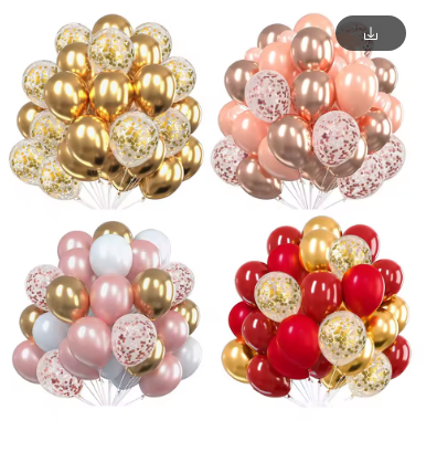 20pcs 12inch Confetti Metallic chrome Balloons Latex Ballon Anniversary Wedding Birthday Party Decors Baby Shower Helium Globos