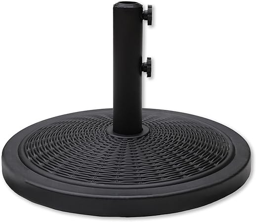 C-Hopetree 33 lb Heavy Duty Round Patio Base Stand for Outdoor Market Table Umbrella, Black