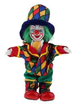 18cm Clown Collection Red Haired Clown Doll Figure Porcelain Dolls Model Toy or Valentine Gift, for Home Office Desktop Decor