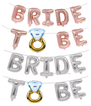 16Inch Bride To Be Balloon Wedding Decorations Rose Gold Silver Bride Letters Foil Ballon Bridal Shower Bachelor Party Supplies