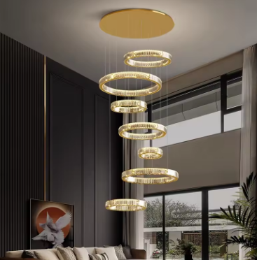 Nordic home decor Crystal chandelier Dining room chandelier ceiling lamp villa chandelier stair lamp interior lighting fixture