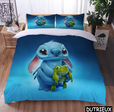 3D Disney Cartoon Lilo And Stitch Kawaii Duvet Cover Set Twin Full Queen King Size Bedding Set Home Textile For Girls Boys Gift