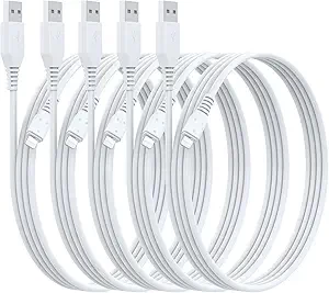 iPhone Charger 3ft 5Pack,Lightning Cable 3 Foot,MFi Certified Charging Cord 3 feet Compatible with Apple iPhone 11/Pro/Max/SE/X/XS Max/XR/8/8 Plus/iPad/iPod (White)