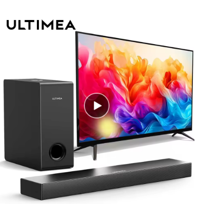 ULTIMEA 160W TV SoundBar 2.1 Bluetooth Speaker 5.3 Home Theater Sound System 3D Surround Sound Bar Subwoofer Bluetooth Speakers