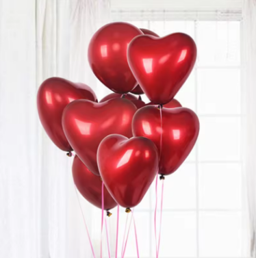 Channel Red Balloon Latex Heart-Shaped Round Festive Red Valentine's Day Wedding Party Theme Decoration Wedding Room Layout