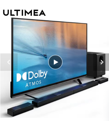ULTIMEA 7.1.4 Soundbar with Dolby Atmos, 8" Wireless Subwoofers, Home Theater Surround Sound System Speakers, Sound Bar for TV
