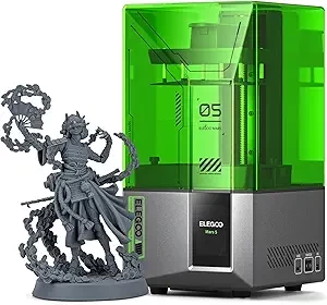 ELEGOO Mars 5 MSLA Resin 3D Printer, Smart Mechanical Sensor, Intelligent Automatic Leveling, COB Light Source, 6.6-inch Mono 4K LCD Screen, Large Printing Size 143.43 x 89.6 x 150 mm³