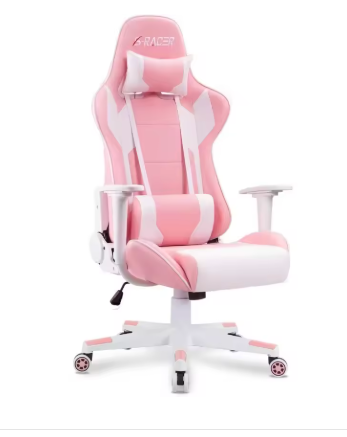Homall Gaming Chair, Office Chair High Back Computer Chair Leather Desk Chair Racing Executive Adjustable Swivel Task Chair,Pink